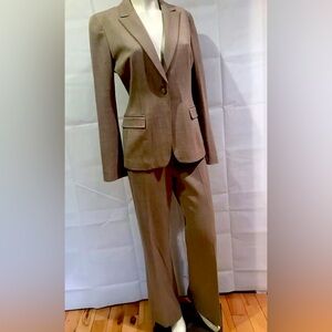 Two Piece Tan Linen Suit